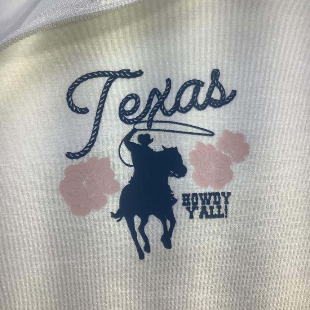 Ocean Drive Womens Texas Graphic Quarter Zip Sweatshirt Ivory Size S NWT - Picture 9 of 13